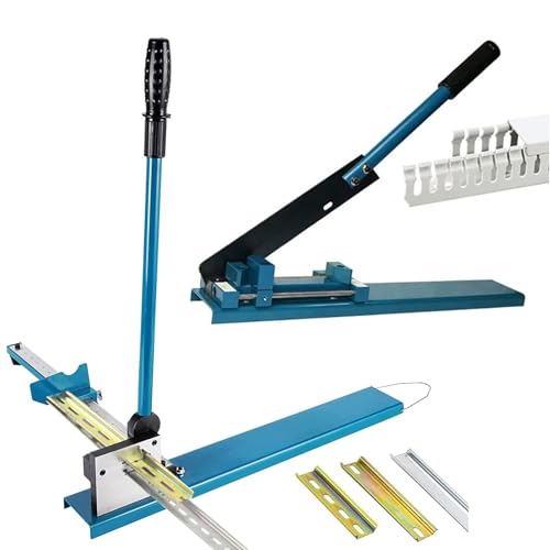 JXYQ Manueller Schienenschneider mit doppelter Nut, Schienenschneidewerkzeug, mit 50 cm Lineal für geschlitzte Aluminium- und Stahlschienen – Tisch-Kabelkanalschneidemaschine von JXYQ