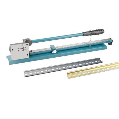 JXYQ Manuelles DIN-Schienen-Schneidewerkzeug, Doppelnut-Schienenkanalschneider mit Lineal, Gleitblende für Schlitzstahl, Aluminium, Eisen, PVC, Führungsschienen-Schneidemaschine (blau) von JXYQ