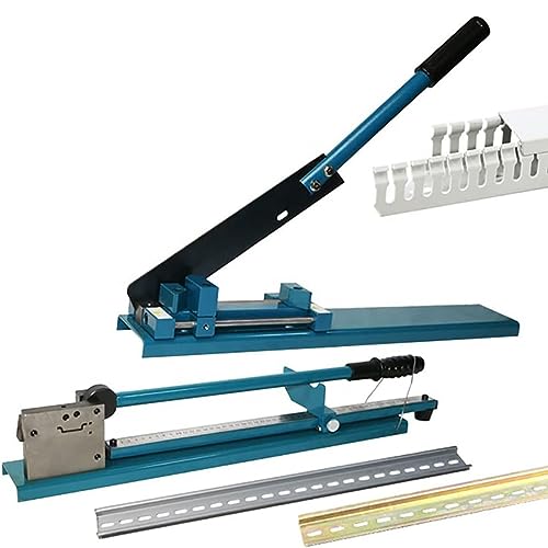 JXYQ Manuelles Schienenschneidewerkzeug, Tisch-Kabelkanalschneidemaschine mit 50-cm-Lineal, für Schlitzstahl-Aluminium-Eisen-PVC-Führungsschienenschneidemaschine von JXYQ