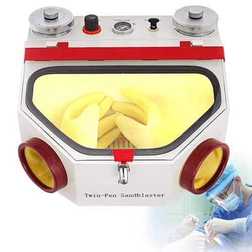 JXYQ Professionelles Sandstrahlset mit LED-Sichtfenster, inklusive 2 Stiften und 2 Tanks für eine effiziente Oberflächenbehandlung und Materialvorbereitung JXYQ Professionelles Sandstrahlset mit LED-Sichtfenster, inklusive 2 Stiften und 2 Tanks für eine effiziente Oberflächenbehandlung und Materialvorbereitung von JXYQ