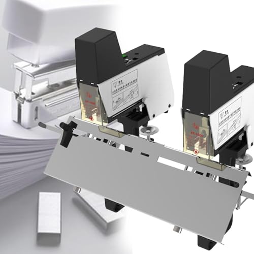 JXYQ Schneller elektrischer Hefter, Metall-Desktop-Hefter, 9-Gang-Desktop-Automatikhefter mit Fußschalter für Dokumente, Bücher, Berichte, Papiere, Einzelkopf (Doppelkopf) von JXYQ
