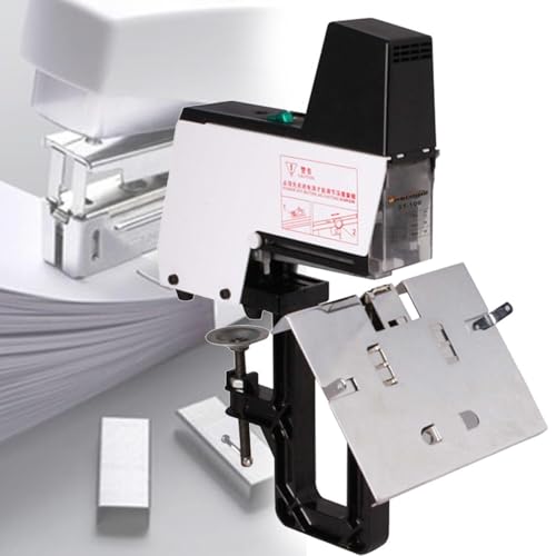 JXYQ Schneller elektrischer Hefter, Metall-Desktop-Hefter, automatischer Desktop-Hefter mit 9 Geschwindigkeiten und Fußschalter für Dokumente, Bücher, Berichte, Papiere, Einzelkopf(Singlehead) von JXYQ
