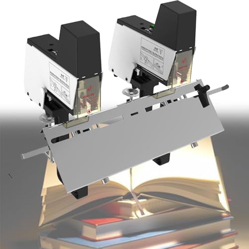 JXYQ Schneller elektrischer Hefter, Tischhefter aus Metall, Bindetiefe einstellbar auf 100 mm, Bindestärke 40 Blatt, geeignet für Dokumente, Bücher, Berichte, Papiere (Doppelkopf) von JXYQ