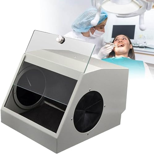 JXYQ Staubdichter Sandstrahlkoffer mit Glasblende und Filtervorrichtung, Staubbox für Dentallabore mit LED-Lichtquelle, Sandstrahlschutz JXYQ Staubdichter Sandstrahlkoffer mit Glasblende und Filtervorrichtung, Staubbox für Dentallabore mit LED-Lichtquelle, Sandstrahlschutz von JXYQ