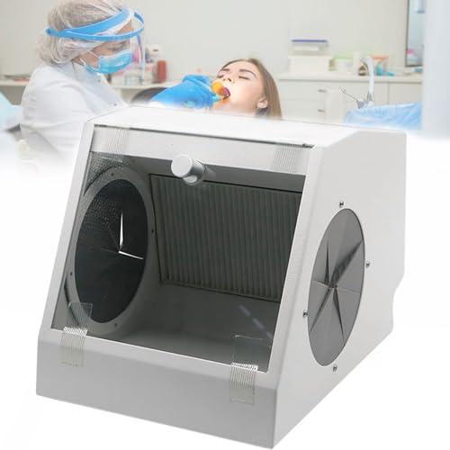 JXYQ Staubdichtes Gehäuse zum Polieren von Zahnbehandlungen, Staubsammelbox für Sandstrahler, Läppschutz mit Schallwand aus gehärtetem Glas und 5500 K LED-Lichtquelle, staubdichtes Gehäuse, 100 240 V JXYQ Staubdichtes Gehäuse zum Polieren von Zahnbehandlungen, Staubsammelbox für Sandstrahler, Läppschutz mit Schallwand aus gehärtetem Glas und 5500 K LED-Lichtquelle, staubdichtes Gehäuse, 100 240 V von JXYQ
