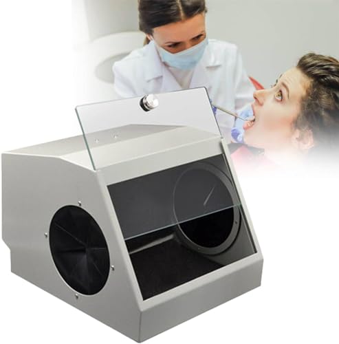 JXYQ Staubsammelbox für Dental-Sandstrahler, Staubsammler für Labor-Sandstrahler, mit Licht, zur Reduzierung von Staubschäden für Ärzte, Staubbox für Dentallabore von JXYQ