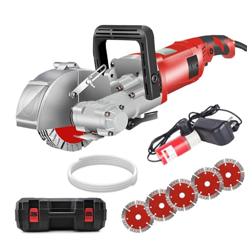 JXYQ Wandnuten-Schneidemaschine, 4000 W Schlitzmaschine, Wandnutfräse, elektrischer Betonnutenschneider, Ziegelnutfräser mit 5 Klingen, maximale Nuttiefe und -breite 1,4 x 1,2 Zoll, Rot JXYQ Wandnuten-Schneidemaschine, 4000 W Schlitzmaschine, Wandnutfräse, elektrischer Betonnutenschneider, Ziegelnutfräser mit 5 Klingen, maximale Nuttiefe und -breite 1,4 x 1,2 Zoll, Rot von JXYQ