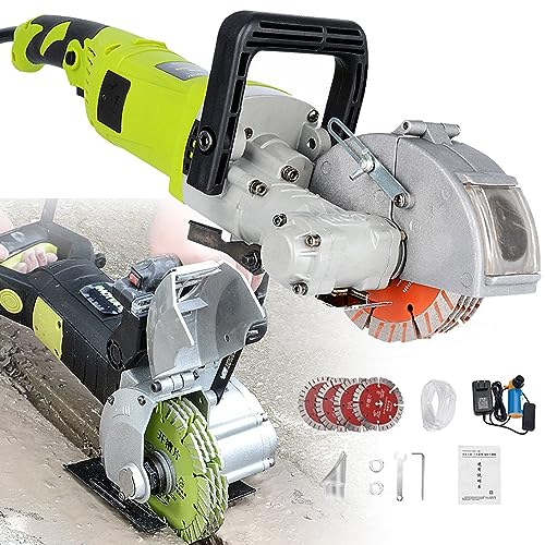JXYQ Wandnutenfräse, 4000-W-Wandschlitzer, Ziegel-Beton-Schlitzmaschine, staubfrei, mit Wasserpumpe und 5 Klingen, Leerlaufdrehzahl 7500 U/min, Grün-125 MM JXYQ Wandnutenfräse, 4000-W-Wandschlitzer, Ziegel-Beton-Schlitzmaschine, staubfrei, mit Wasserpumpe und 5 Klingen, Leerlaufdrehzahl 7500 U/min, Grün-125 MM von JXYQ
