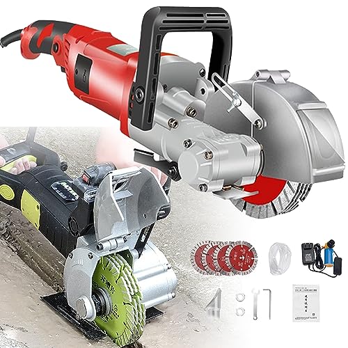 JXYQ Wandnutenfräse, 4000-W-Wandschlitzer, Ziegel-Beton-Schlitzmaschine, staubfrei, mit Wasserpumpe und 5 Klingen, Leerlaufdrehzahl 7500 U/min, Rot-115 mm JXYQ Wandnutenfräse, 4000-W-Wandschlitzer, Ziegel-Beton-Schlitzmaschine, staubfrei, mit Wasserpumpe und 5 Klingen, Leerlaufdrehzahl 7500 U/min, Rot-115 mm von JXYQ