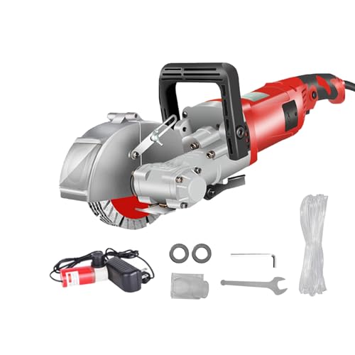 JXYQ Wandschlitzer-Betonschneider, 4000 W elektrische Betonnut-Schneidemaschine mit 5 Sägeblättern für Ziegel, Granit, Marmor, Beton, 30 mm Schnittbreite und 36 mm Schnitttiefe, Rot JXYQ Wandschlitzer-Betonschneider, 4000 W elektrische Betonnut-Schneidemaschine mit 5 Sägeblättern für Ziegel, Granit, Marmor, Beton, 30 mm Schnittbreite und 36 mm Schnitttiefe, Rot von JXYQ