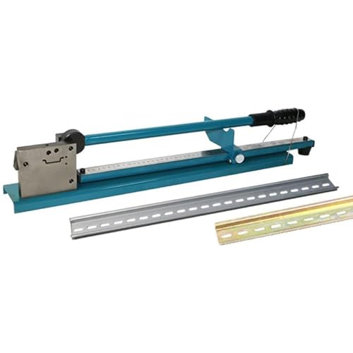 Manuelles DIN-Schienen-Schneidewerkzeug, Tisch-Kabelkanal-Schneidemaschine, Schienenschneider, Doppelnut mit 50-cm-Lineal, manueller Führungsschienenschneider zum Schneiden von geschlitztem Aluminiu von JXYQ