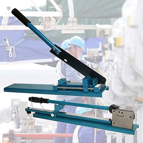 Manuelles DIN-Schienen-Schneidewerkzeug + Tisch-Kabelkanal-Schneidemaschine, Doppelnut-Schienen-Schneidewerkzeug mit 50 cm/20 Zoll Lineal-Schiebeblende zum Schneiden von geschlitzten Aluminium- und von JXYQ
