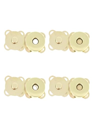 14/10 mm Magnetknöpfe zum Nähen, Magnetschnalle aus Metall, Magnetknöpfe für Geldbörse, Handtasche, Häkeltasche, Nähen, DIY-Bastelkleidung (Gold,18.0MM) von JXpxbao