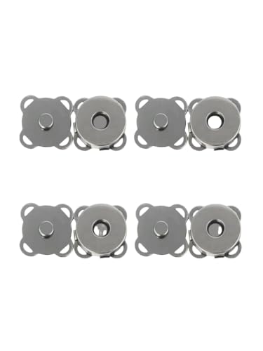 14/10 mm Magnetknöpfe zum Nähen, Magnetschnalle aus Metall, Magnetknöpfe für Geldbörse, Handtasche, Häkeltasche, Nähen, DIY-Bastelkleidung (schwarz,14.0MM) von JXpxbao