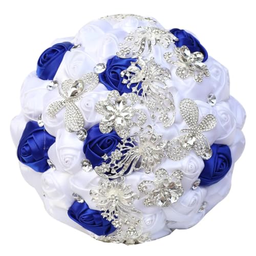 JYBNBBE 1 Teil/los Rote Rose Braut Hochzeit Bouquet Strass Satin Künstliche Blume Brautjungfer Hochzeit Ewige Bouquet,18cm Royal Blue-13 JYBNBBE 1 Teil/los Rote Rose Braut Hochzeit Bouquet Strass Satin Künstliche Blume Brautjungfer Hochzeit Ewige Bouquet,18cm Royal Blue-13 von JYBNBBE