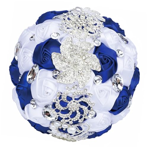 JYBNBBE 1 Teil/los Rote Rose Braut Hochzeit Bouquet Strass Satin Künstliche Blume Brautjungfer Hochzeit Ewige Bouquet,18cm Royal Blue-4 JYBNBBE 1 Teil/los Rote Rose Braut Hochzeit Bouquet Strass Satin Künstliche Blume Brautjungfer Hochzeit Ewige Bouquet,18cm Royal Blue-4 von JYBNBBE