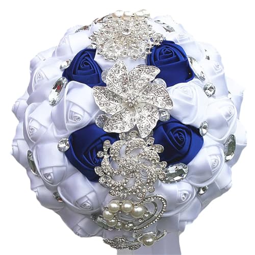 JYBNBBE 1 Teil/los Rote Rose Braut Hochzeit Bouquet Strass Satin Künstliche Blume Brautjungfer Hochzeit Ewige Bouquet,18cm Royal Blue-5 JYBNBBE 1 Teil/los Rote Rose Braut Hochzeit Bouquet Strass Satin Künstliche Blume Brautjungfer Hochzeit Ewige Bouquet,18cm Royal Blue-5 von JYBNBBE