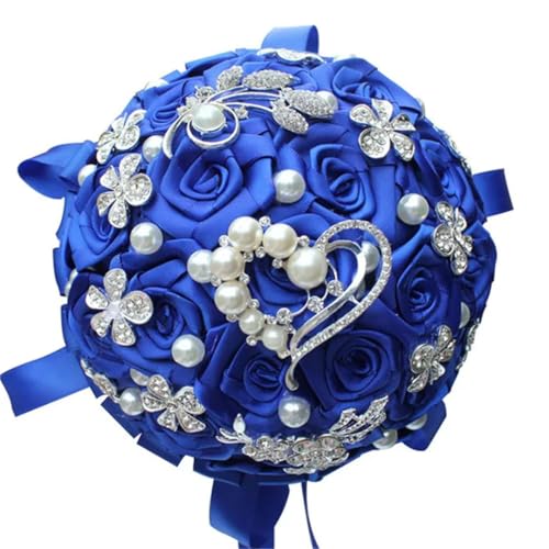JYBNBBE 15Cm Schmuck Perlen Hochzeit Blume Braut Brautjungfer Blumensträuße Band Blumensträuße Diamant Brosche Bouquet,18cm Royal Blue JYBNBBE 15Cm Schmuck Perlen Hochzeit Blume Braut Brautjungfer Blumensträuße Band Blumensträuße Diamant Brosche Bouquet,18cm Royal Blue von JYBNBBE