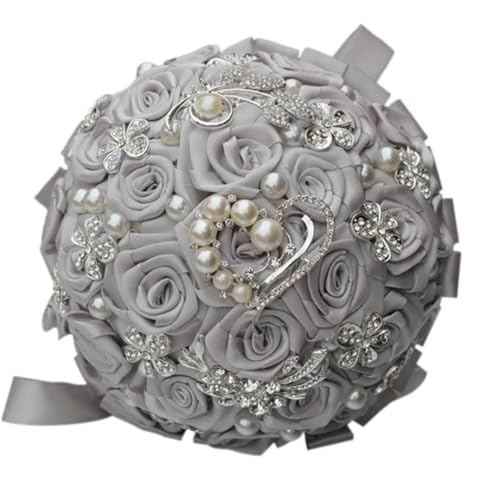 JYBNBBE 15Cm Schmuck Perlen Hochzeit Blume Braut Brautjungfer Blumensträuße Band Blumensträuße Diamant Brosche Bouquet,18cm Silver JYBNBBE 15Cm Schmuck Perlen Hochzeit Blume Braut Brautjungfer Blumensträuße Band Blumensträuße Diamant Brosche Bouquet,18cm Silver von JYBNBBE