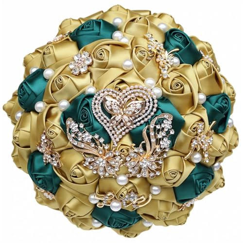 JYBNBBE 18CM Simulation Bouquet Hochzeit Dekoration Braut Brautjungfern Hand Bouquet Einfache Satin Rose Hochzeit Blume,Dark En8 Gold JYBNBBE 18CM Simulation Bouquet Hochzeit Dekoration Braut Brautjungfern Hand Bouquet Einfache Satin Rose Hochzeit Blume,Dark En8 Gold von JYBNBBE
