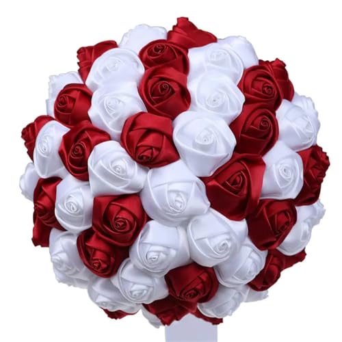 JYBNBBE 18CM Simulation Bouquet Hochzeit Dekoration Braut Brautjungfern Hand Bouquet Einfache Satin Rose Hochzeit Blume,Wine White JYBNBBE 18CM Simulation Bouquet Hochzeit Dekoration Braut Brautjungfern Hand Bouquet Einfache Satin Rose Hochzeit Blume,Wine White von JYBNBBE