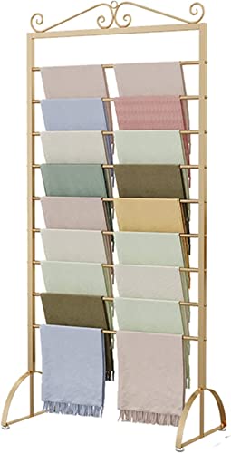 JYBNBBE Ausstellungsständer für den Bastelraum, bodenstehendes Aufbewahrungsregal für Schals/Geschenkpapier/Hosen/Bänder, mehrschichtiges, multifunktionales Organizer-Regal für z,Gold-Length90cm JYBNBBE Ausstellungsständer für den Bastelraum, bodenstehendes Aufbewahrungsregal für Schals/Geschenkpapier/Hosen/Bänder, mehrschichtiges, multifunktionales Organizer-Regal für z,Gold-Length90cm von JYBNBBE