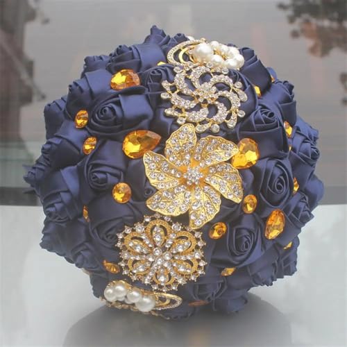 JYBNBBE Band Rose Hält Blume Romantische Künstliche Blume Brautjungfer Bouquet Hochzeit Bouquet Mit Kristall,18cm Navy JYBNBBE Band Rose Hält Blume Romantische Künstliche Blume Brautjungfer Bouquet Hochzeit Bouquet Mit Kristall,18cm Navy von JYBNBBE