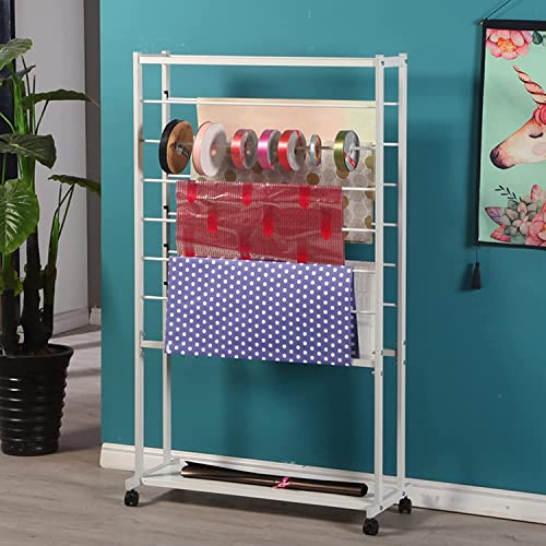 JYBNBBE Bandhalter-Organizer für Bastelarbeiten, Bandhalter für Bastelräume, Boden-Organizer für Geschenkpapier/großes Lagerregal zur Präsentation von Schals, Stickrollen, Bänder,White-67x33x150cm JYBNBBE Bandhalter-Organizer für Bastelarbeiten, Bandhalter für Bastelräume, Boden-Organizer für Geschenkpapier/großes Lagerregal zur Präsentation von Schals, Stickrollen, Bänder,White-67x33x150cm von JYBNBBE