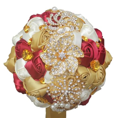 JYBNBBE Braut Brautjungfer Hochzeit Handgefertigter Ewiger Hochzeitsstrauß Eleganter Goldperlen Schmetterling Brosche Bouquet,18cm WineRed Gold JYBNBBE Braut Brautjungfer Hochzeit Handgefertigter Ewiger Hochzeitsstrauß Eleganter Goldperlen Schmetterling Brosche Bouquet,18cm WineRed Gold von JYBNBBE