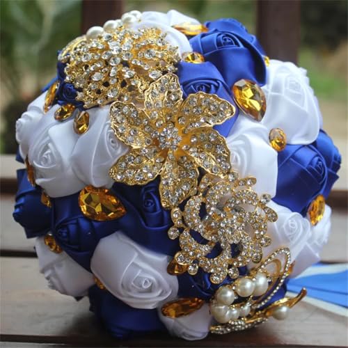 JYBNBBE Braut Hochzeit Große Strass Rose Ewige Bouquet Hochzeit Brautjungfer Handheld Bouquet,18cmroyal Blue JYBNBBE Braut Hochzeit Große Strass Rose Ewige Bouquet Hochzeit Brautjungfer Handheld Bouquet,18cmroyal Blue von JYBNBBE