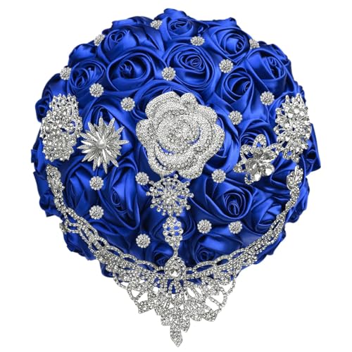JYBNBBE Braut Hochzeit Strass Satin Rose Ewiger Blumenstrauß Hochzeit Brautjungfer Handheld Blumenstrauß,Royal Blue 22cm JYBNBBE Braut Hochzeit Strass Satin Rose Ewiger Blumenstrauß Hochzeit Brautjungfer Handheld Blumenstrauß,Royal Blue 22cm von JYBNBBE