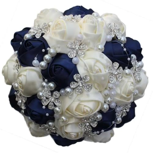 JYBNBBE Brosche Bouquet Handgemachte Shell Rosa Satin Hochzeit Blumen Braut Brautjungfer Blumensträuße Hochzeit Bouquet De Noiva,18cm Navy Ivory-4 JYBNBBE Brosche Bouquet Handgemachte Shell Rosa Satin Hochzeit Blumen Braut Brautjungfer Blumensträuße Hochzeit Bouquet De Noiva,18cm Navy Ivory-4 von JYBNBBE