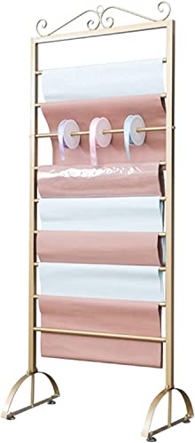 JYBNBBE Craft Room Organizer Display-Ständer, Geschenkpapier/Band-Display-Ständer-Halter für Craft Room Flower Shop, 9-lagiger Bodenständer, moderner Schal-Aufbewahrungs-Organize,Gold-Length90cm JYBNBBE Craft Room Organizer Display-Ständer, Geschenkpapier/Band-Display-Ständer-Halter für Craft Room Flower Shop, 9-lagiger Bodenständer, moderner Schal-Aufbewahrungs-Organize,Gold-Length90cm von JYBNBBE