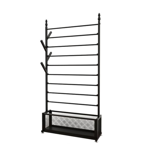 JYBNBBE Freistehender Hutständer, robuster Schalständer aus Eisen, schwarz, bodenstehendes Aufbewahrungsregal für Geschenkpapier und Bänder, mehrschichtiger Taschen-, Krawatten-,One Color-90cm/35.4in JYBNBBE Freistehender Hutständer, robuster Schalständer aus Eisen, schwarz, bodenstehendes Aufbewahrungsregal für Geschenkpapier und Bänder, mehrschichtiger Taschen-, Krawatten-,One Color-90cm/35.4in von JYBNBBE