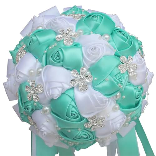 JYBNBBE Goldbrosche Diamant Braut Hochzeit Weiße Blumensträuße Braut Kristall Seidenblumen Brautsträuße Braut hält Blume,Diameter 18cm5 JYBNBBE Goldbrosche Diamant Braut Hochzeit Weiße Blumensträuße Braut Kristall Seidenblumen Brautsträuße Braut hält Blume,Diameter 18cm5 von JYBNBBE