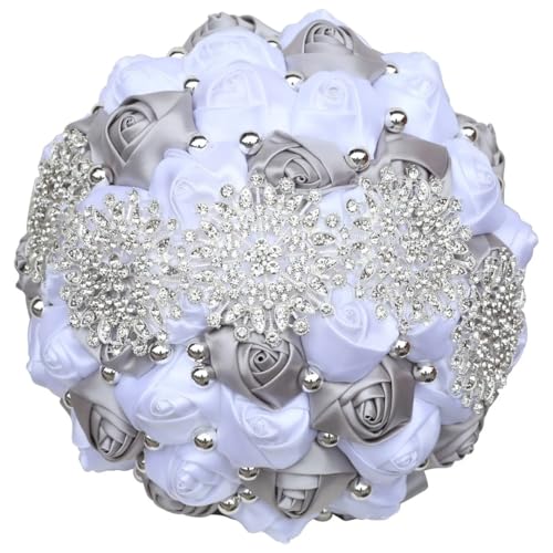 JYBNBBE Große Braut Brautjungfer Strass Brosche Hochzeit Bouquet Band Satin Handgemachte Party Kirche Dekoration,G JYBNBBE Große Braut Brautjungfer Strass Brosche Hochzeit Bouquet Band Satin Handgemachte Party Kirche Dekoration,G von JYBNBBE