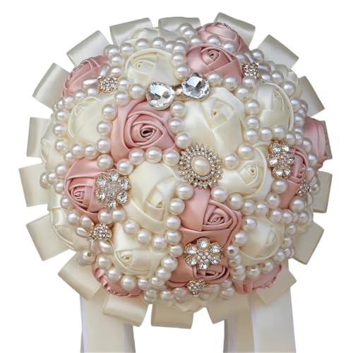 JYBNBBE Handgemachte Band Hochzeit Rose Blumen Strass Brautsträuße Perle Braut Holding Bouquet,W226c Ivory JYBNBBE Handgemachte Band Hochzeit Rose Blumen Strass Brautsträuße Perle Braut Holding Bouquet,W226c Ivory von JYBNBBE