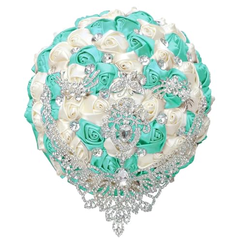 JYBNBBE Handgemachte Braut Brautjungfer Hochzeit Schmetterling Silber Diamant Bouquet Braut Holding Fowers,Mint En8 Ivory JYBNBBE Handgemachte Braut Brautjungfer Hochzeit Schmetterling Silber Diamant Bouquet Braut Holding Fowers,Mint En8 Ivory von JYBNBBE