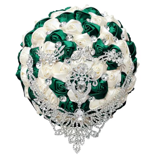 JYBNBBE Handgemachter Blumenstrauß für Braut und Brautjungfer, romantische Hochzeitsdekoration, Braut mit Blumen,Emerald En8 Ivory JYBNBBE Handgemachter Blumenstrauß für Braut und Brautjungfer, romantische Hochzeitsdekoration, Braut mit Blumen,Emerald En8 Ivory von JYBNBBE