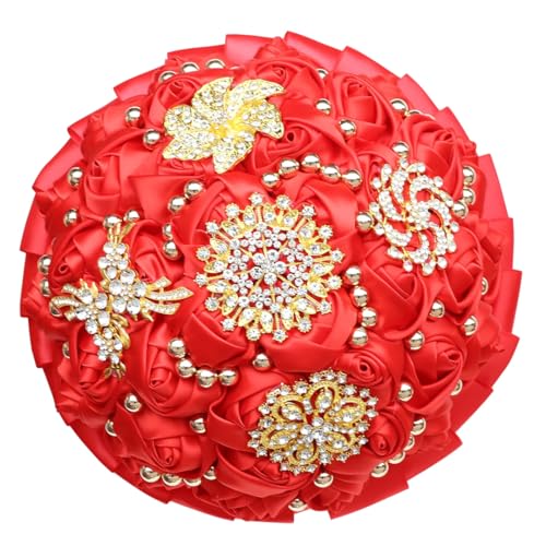 JYBNBBE Hochzeit Blume Braut Brautjungfer Bling Strass Blumensträuße handgemachte Schaum Rose Blumen halten Bouquet,Red Diameter 21cm JYBNBBE Hochzeit Blume Braut Brautjungfer Bling Strass Blumensträuße handgemachte Schaum Rose Blumen halten Bouquet,Red Diameter 21cm von JYBNBBE