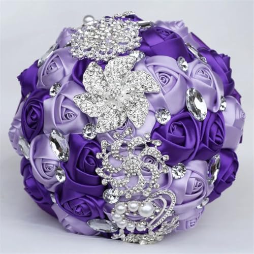 JYBNBBE Hochzeit Braut Romantische Rose Strass Ewige Bouquet Multicolor Brautjungfern Hand Blume Geschenk,21cm Purple Lilac2 JYBNBBE Hochzeit Braut Romantische Rose Strass Ewige Bouquet Multicolor Brautjungfern Hand Blume Geschenk,21cm Purple Lilac2 von JYBNBBE
