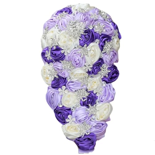 JYBNBBE Hochzeitsstrauß für Braut und Brautjungfer, Gold, Strass, Perle, Blumen, Hochzeitsdekoration,19cm Diameter E JYBNBBE Hochzeitsstrauß für Braut und Brautjungfer, Gold, Strass, Perle, Blumen, Hochzeitsdekoration,19cm Diameter E von JYBNBBE
