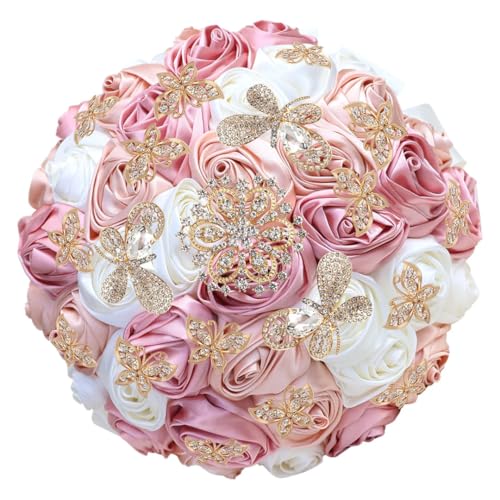 JYBNBBE Kristall Brautstrauß Benutzerdefinierte künstliche Blume Brautjungfer Hochzeitsstrauß,Ivory Champagne Mix JYBNBBE Kristall Brautstrauß Benutzerdefinierte künstliche Blume Brautjungfer Hochzeitsstrauß,Ivory Champagne Mix von JYBNBBE