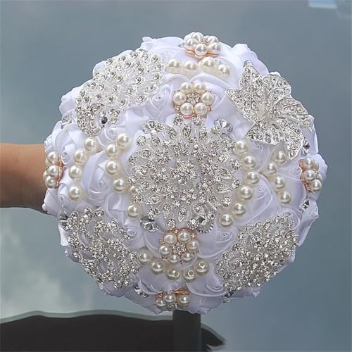 JYBNBBE Lila Weiß Diamant Hochzeit Bouquets Seide Strass Künstliche Rose Blumen Brautjungfer Mariage Bouquets,Style 9 JYBNBBE Lila Weiß Diamant Hochzeit Bouquets Seide Strass Künstliche Rose Blumen Brautjungfer Mariage Bouquets,Style 9 von JYBNBBE