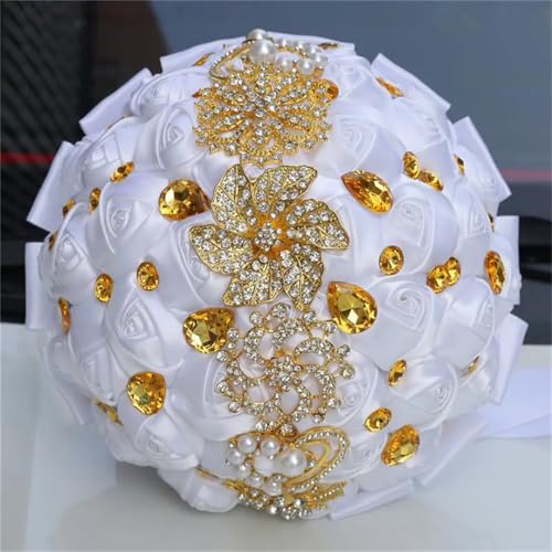 JYBNBBE Satin Rose Braut Und Brautjungfer Hand Bouquet Romantische Zubehör Hochzeit Party Dekoration Hand Blume,Diameter 30cm White JYBNBBE Satin Rose Braut Und Brautjungfer Hand Bouquet Romantische Zubehör Hochzeit Party Dekoration Hand Blume,Diameter 30cm White von JYBNBBE