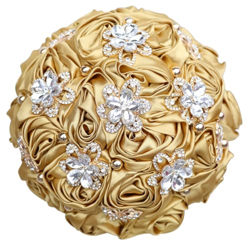 JYBNBBE Strass Braut Brautjungfer Brosche Bouquet Royal Blue DIY Perle Diamant Satin Rose Bouquet Hochzeit Liefert,Gold JYBNBBE Strass Braut Brautjungfer Brosche Bouquet Royal Blue DIY Perle Diamant Satin Rose Bouquet Hochzeit Liefert,Gold von JYBNBBE
