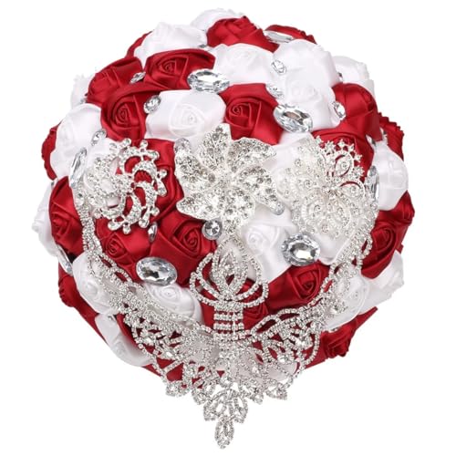JYBNBBE Strass Brautsträuße Bling Gold Perlen Künstliche Satin Rosen Braut Hochzeit Blumen Bouquet,W288-18cm JYBNBBE Strass Brautsträuße Bling Gold Perlen Künstliche Satin Rosen Braut Hochzeit Blumen Bouquet,W288-18cm von JYBNBBE