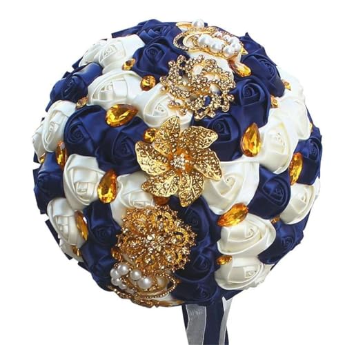 JYBNBBE Strasssteine halten Blumen Hochzeitsblumen Brautsträuße Elfenbeinband Brosche Bouquet Hochzeit Diamant Bouquet,21cm Navy Ivory JYBNBBE Strasssteine halten Blumen Hochzeitsblumen Brautsträuße Elfenbeinband Brosche Bouquet Hochzeit Diamant Bouquet,21cm Navy Ivory von JYBNBBE