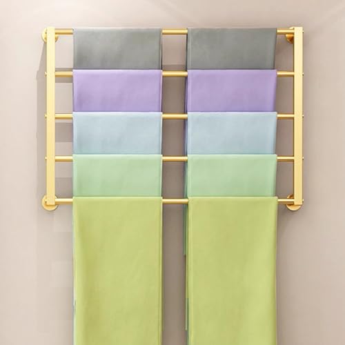 JYBNBBE Wandmontierter Schalständer für Krawatten, Seidentücher, multifunktionaler Aufbewahrungshalter aus Metall mit platzsparendem Design für Geschenkpapier, Bänder, Wanddispla,Gold-120x60cm JYBNBBE Wandmontierter Schalständer für Krawatten, Seidentücher, multifunktionaler Aufbewahrungshalter aus Metall mit platzsparendem Design für Geschenkpapier, Bänder, Wanddispla,Gold-120x60cm von JYBNBBE