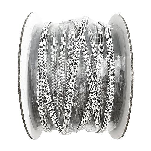 1 Rollen 25 m 5# Reißverschlüsse, transparent, zum Basteln, Zelt, mit 10 freien Schiebern aus Metall zum Nähen (888, 5#) von JYC CREATIVE
